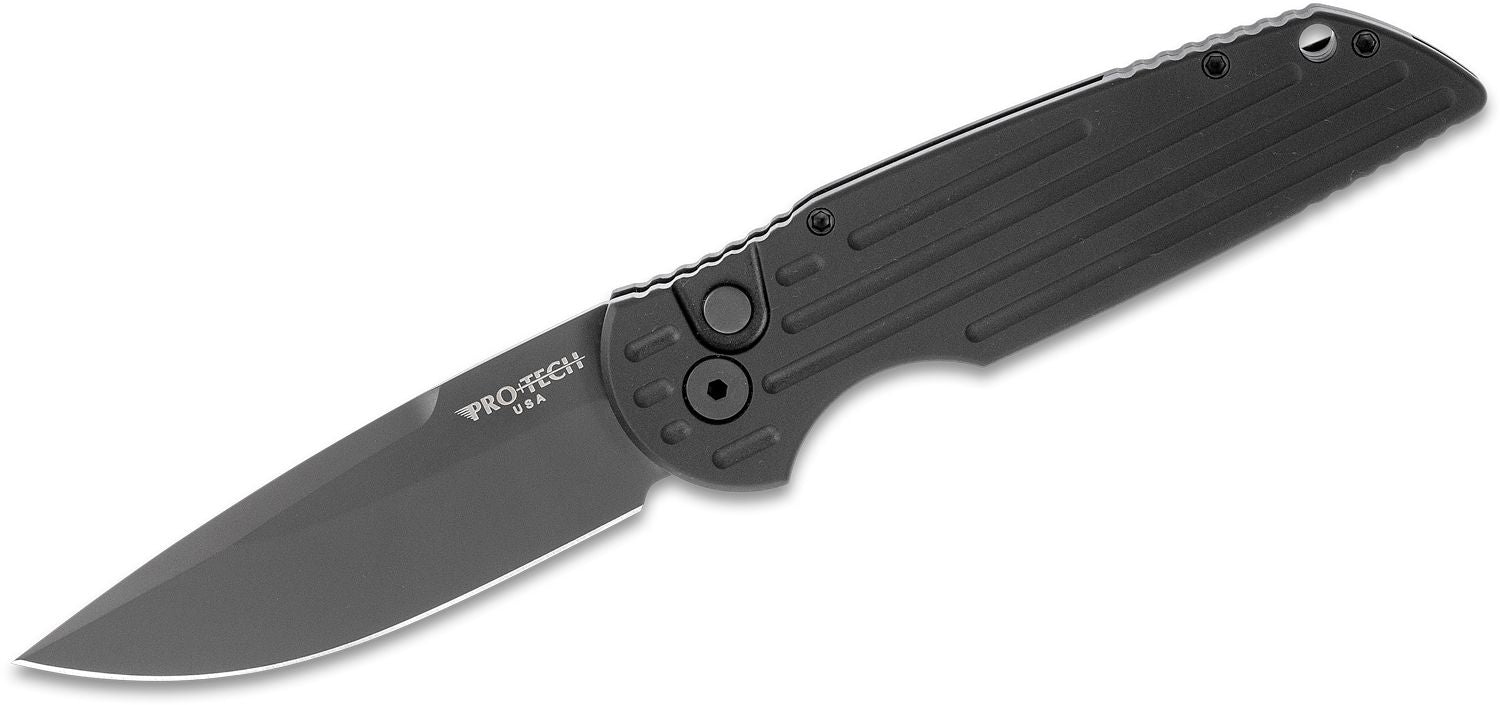 PROTECH TR-3 X1 M Black 154CM 3.5 Blade Tactical Response 3 Black Fish  Scale Handle Auto Knife