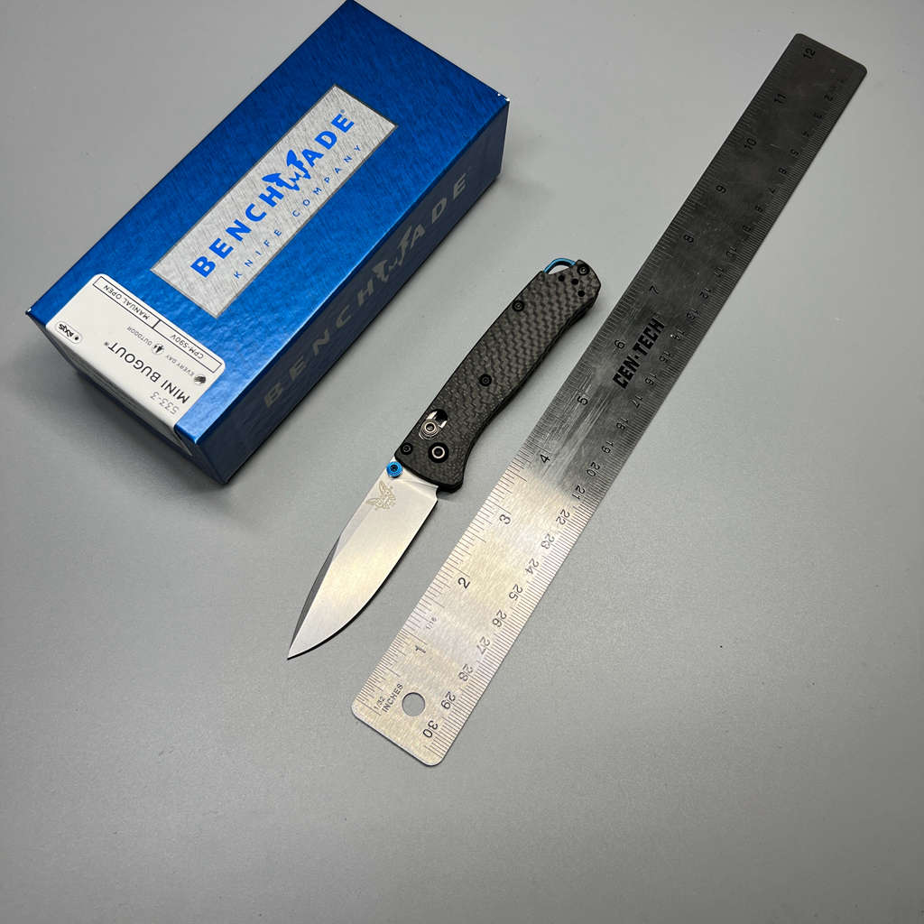 Benchmade Mini Freek Folding Knife 3 S90V Satin Plain Blade