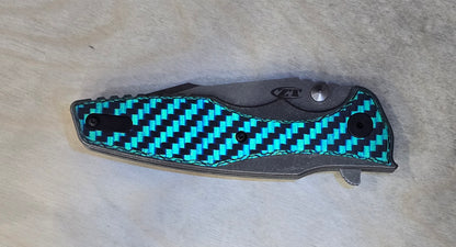 Zero Tolerance 0393GLCF Flipper 3.5" CPM-20CV Satin/Stonewashed Plain Blade, Glow Carbon Fiber Ti handle