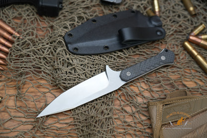 Blackside Customs Fedele X Fixed Blade Black CF 4.5" N690C Stonewash BSC-FX3