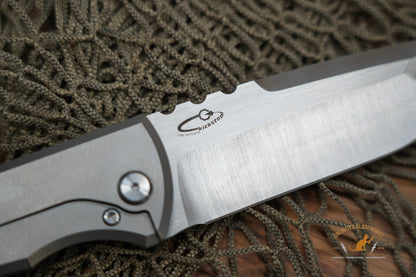 Chaves Redencion 229 Kickstop Drop Point Knife Titanium (3.63" Belt Satin)