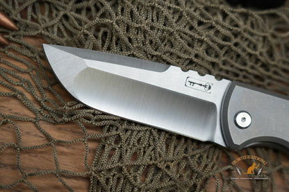 Chaves Redencion 229 Kickstop Drop Point Knife Titanium (3.63" Belt Satin)