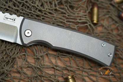 Chaves Redencion 229 Kickstop Drop Point Knife Titanium (3.63" Belt Satin)