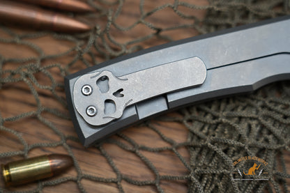 Chaves Redencion 229 Kickstop Tanto Knife Titanium (3.63" Belt Satin)