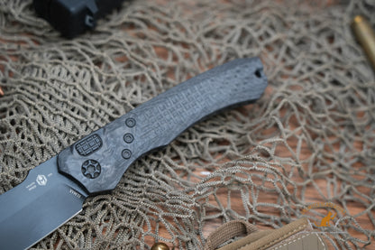 HERETIC KNIVES WRAITH AUTO DISTRESSED DLC FULL CARBON FIBER