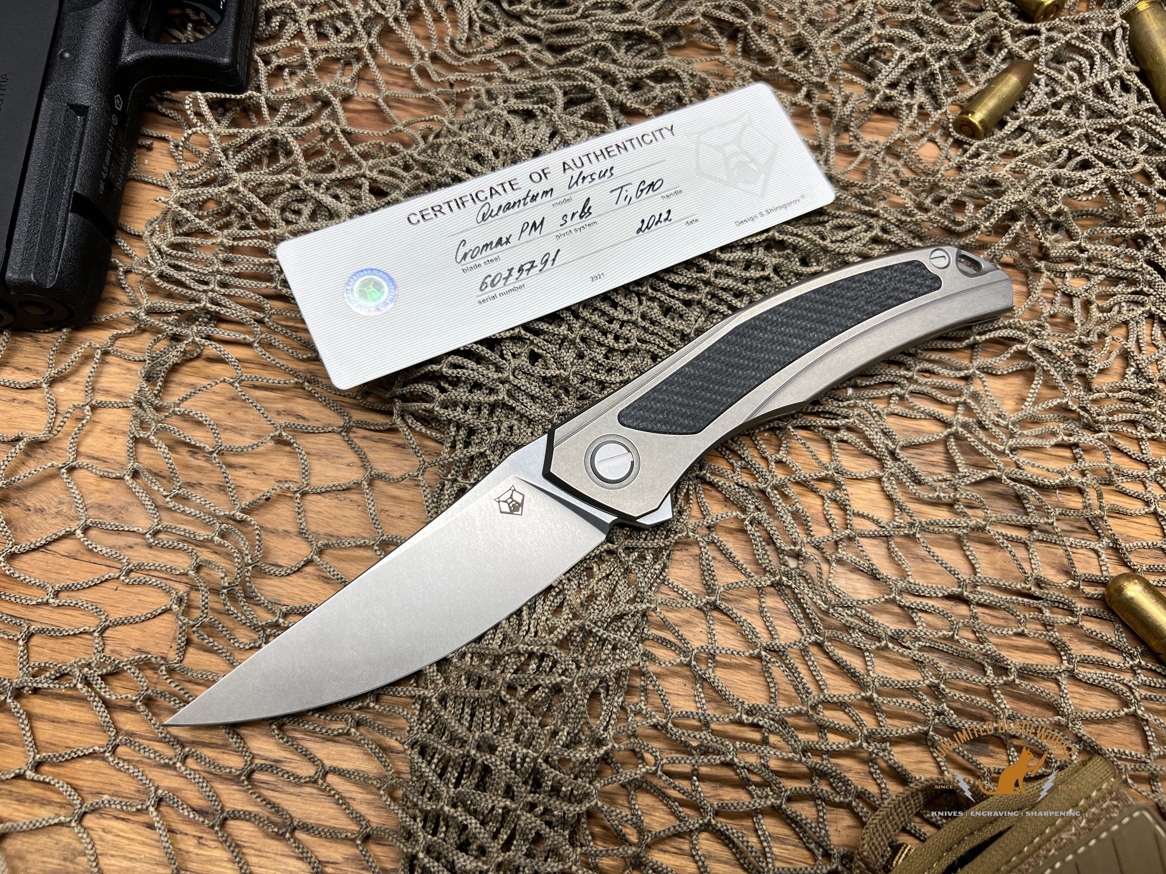 Shirogorov Quantum Ursus Left Handed Flipper Knife 3.8 Cromax PM