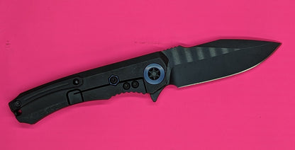 HERETIC KNIVES WRAITH FLIPPER DISTRESSED DLC Ti/ CARBON FIBER