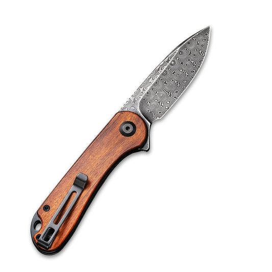 CIVIVI Elementum Flipper Knife Wood Handle (2.96" Damascus Blade)