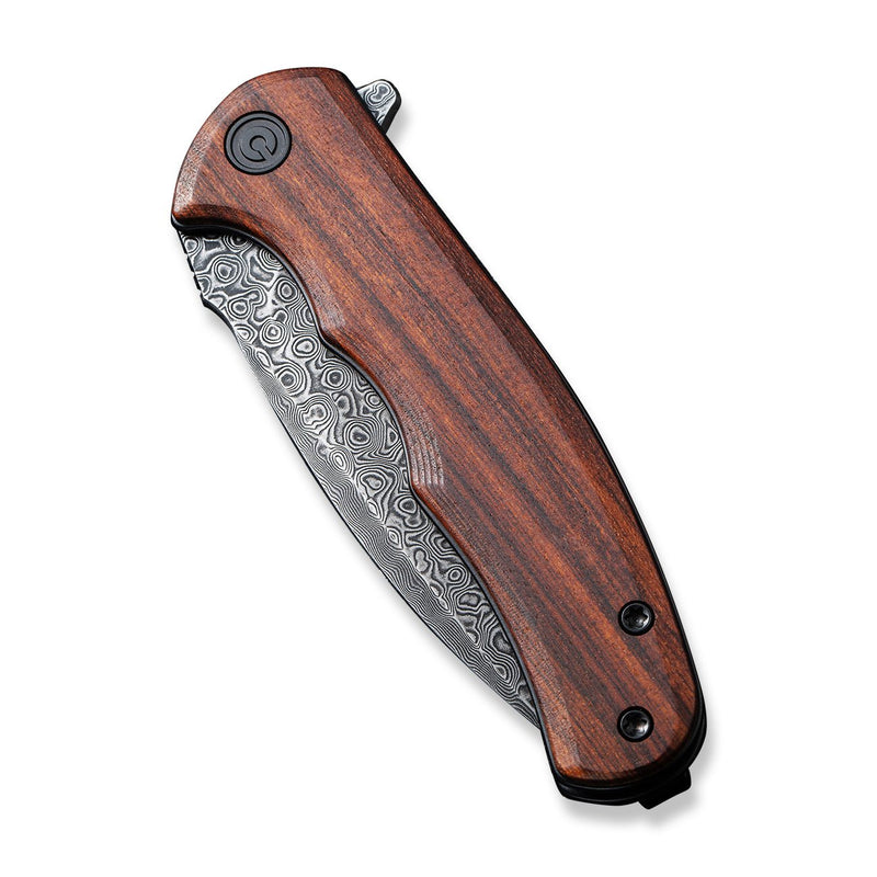 CIVIVI Mini Praxis Flipper Knife Wood Handle (2.98" Damascus Blade)