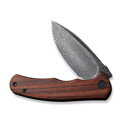 CIVIVI Mini Praxis Flipper Knife Wood Handle (2.98" Damascus Blade)