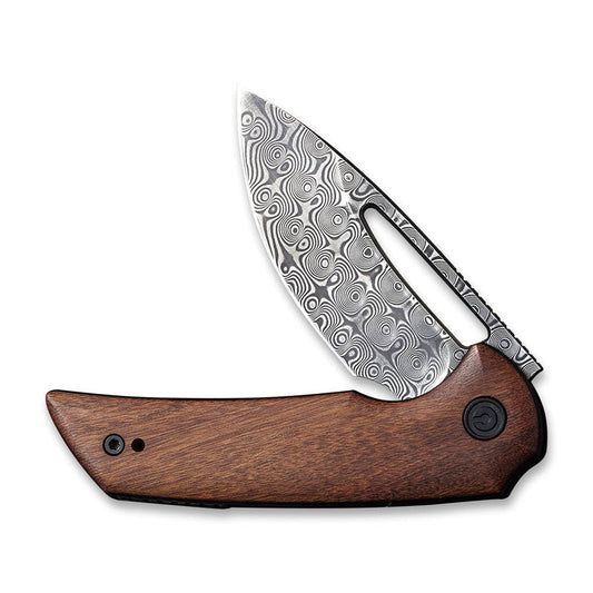 CIVIVI Odium Flipper Knife Wood Handle (2.65" Damascus Blade)