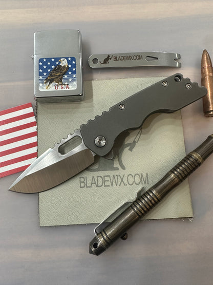 A2D Mark 2 Small Titanium Stonewash Handle Drop Point Rising