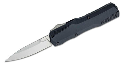 Kershaw 9000 Matt Diskin Livewire OTF AUTO Knife 3.3" CPM-MagnaCut Stonewashed Spear Point Blade, Black Aluminum Handles, Reversible Clip