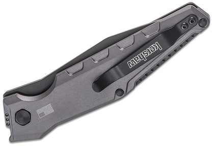 Kershaw 7900GRYBLK Launch 7 AUTO Folding Knife 3.75" Black CPM-154 Clip Point Blade, Aluminum Handles - Tim Galyean Design