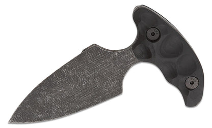 Stroup Knives SD1 Stabber Dagger Push Dagger Fixed Blade Knife 3" 1095 Hand Carved Double Edge Dagger Blade, Milled Black G10 Handles, Kydex Sheath - SD1-BLACK-G10