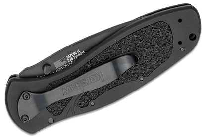 Kershaw 1670BLK Ken Onion Blur Assisted Folding Knife 3-3/8" Black Plain 14C28N Blade, Black Aluminum Handles, Liner Lock