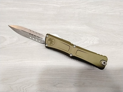 Microtech Combat Troodon D/E Gen III OTF Knife OD Green Aluminum (4" SW Serr)