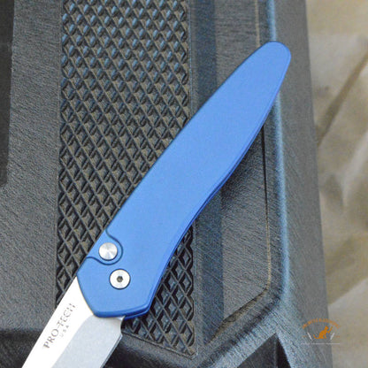 Pro-Tech BLUE Newport AUTO Folding Knife 3" S35VN Blade, Blue Aluminum Handles