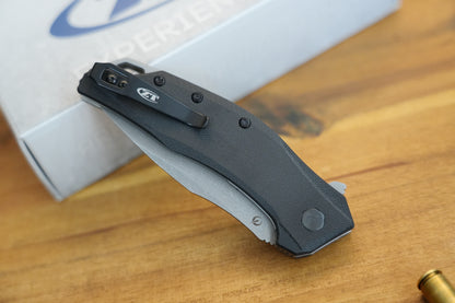 Zero Tolerance 0357BW Assisted Flipper Knife 3.25" CPM-20CV BlackWashed Drop Point Blade, Black G10 Handles