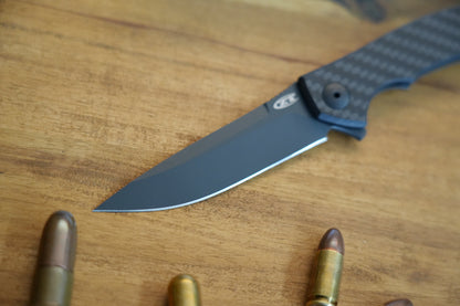 Zero Tolerance 0450CF Dmitry Sinkevich Flipper 3.25" S35VN Black Blade, Carbon Fiber and Titanium Handles