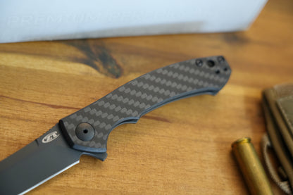 Zero Tolerance 0450CF Dmitry Sinkevich Flipper 3.25" S35VN Black Blade, Carbon Fiber and Titanium Handles