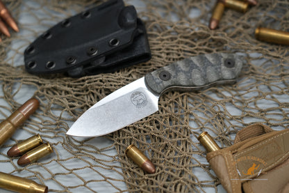 White River Knives Justin Gingrich GTI 3" S35VN Stonewashed Blade, Micarta Handles, Kydex Sheath - WRGTI3-LBO