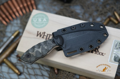 White River Knives Justin Gingrich GTI 3" S35VN Stonewashed Blade, Micarta Handles, Kydex Sheath - WRGTI3-LBO