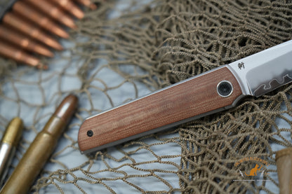 North Mountain Chop San Mai SLD Steel brown micarta