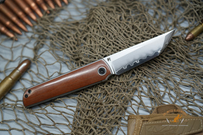 North Mountain Chop Tanto San Mai SLD Steel vintage Micarta