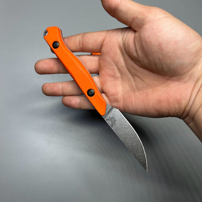 Benchmade 15700 Flyway Fixed Blade Knife 2.7" CPM-154 Satin Straight Back, Orange G10 Handles, Boltaron Sheath