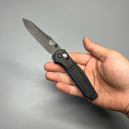 Benchmade Mini Osborne Folding Knife 2.92" S30V Black Plain Blade, Black G10 Handles - 945BK-1