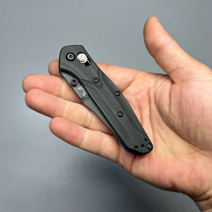 Benchmade Mini Osborne Folding Knife 2.92" S30V Black Plain Blade, Black G10 Handles - 945BK-1