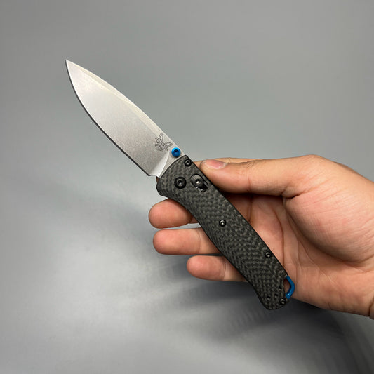 Benchmade 535-3 Bugout AXIS Folding Knife 3.24" S90V Satin Plain Blade, Carbon Fiber Handles