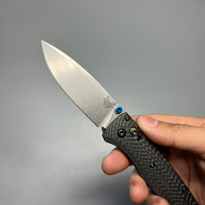 Benchmade 535-3 Bugout AXIS Folding Knife 3.24" S90V Satin Plain Blade, Carbon Fiber Handles