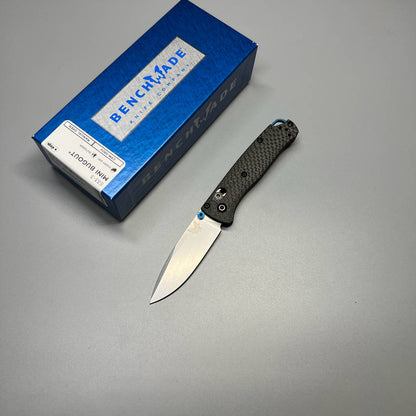 Benchmade Mini Bugout AXIS Folding Knife 2.82" S90V Satin Plain Blade, Carbon Fiber Handles - 533-3