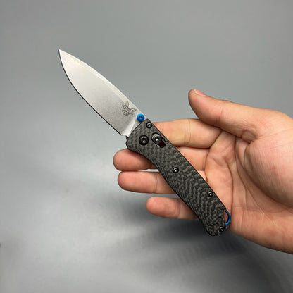 Benchmade Mini Bugout AXIS Folding Knife 2.82" S90V Satin Plain Blade, Carbon Fiber Handles - 533-3