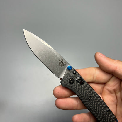 Benchmade Mini Bugout AXIS Folding Knife 2.82" S90V Satin Plain Blade, Carbon Fiber Handles - 533-3