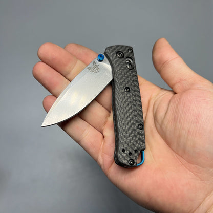 Benchmade Mini Bugout AXIS Folding Knife 2.82" S90V Satin Plain Blade, Carbon Fiber Handles - 533-3