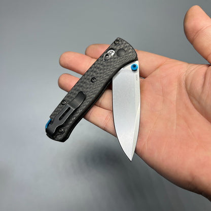 Benchmade Mini Bugout AXIS Folding Knife 2.82" S90V Satin Plain Blade, Carbon Fiber Handles - 533-3