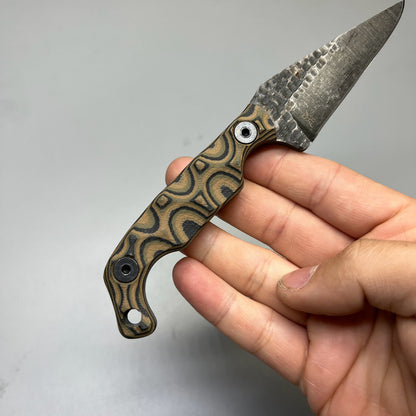 Stroup Knives MINI MOD 1 Fixed Blade Knife Camo G10 3" Acid Wash Drop Point