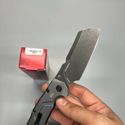 Kershaw 7850 Launch 14 AUTO Folding Knife 3.375" CPM-154 Cleaver Blade,  Aluminum Carbon Fiber Scale