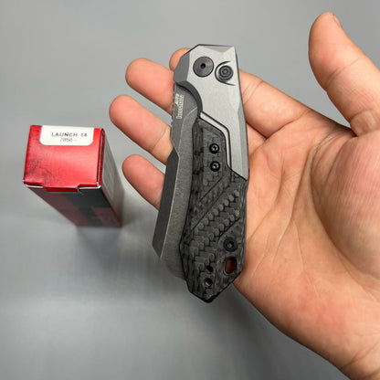 Kershaw 7850 Launch 14 AUTO Folding Knife 3.375" CPM-154 Cleaver Blade,  Aluminum Carbon Fiber Scale