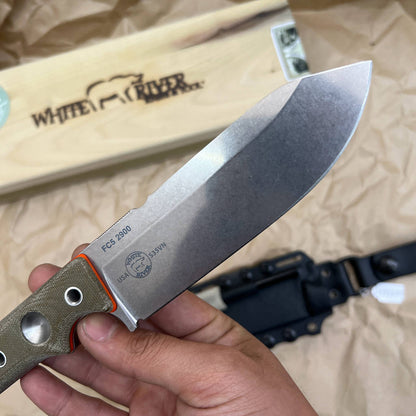 White River Knives FC5 Fixed 5" S35VN Stonewashed Blade Micarta Handles