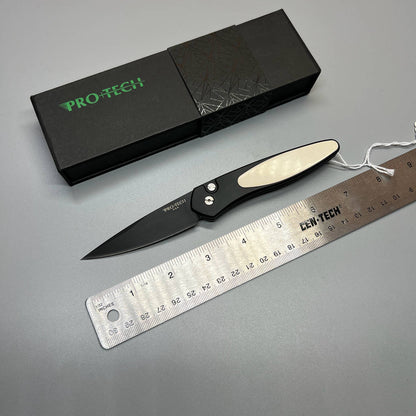 Newport Tuxedo AUTO Folding Knife 3" S35VN Black DLC Plain Blade by Pro-Tech