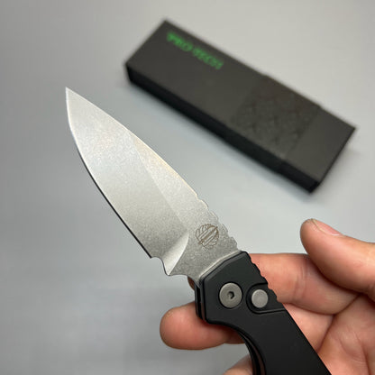 Strider + Pro-Tech PT Automatic Knife Black (2.75" Stonewash Magnacut)