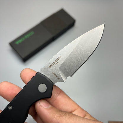 Strider + Pro-Tech PT Automatic Knife Black (2.75" Stonewash Magnacut)