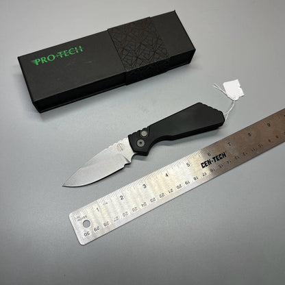 Strider + Pro-Tech PT Automatic Knife Black (2.75" Stonewash Magnacut)