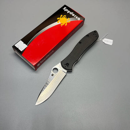 Spyderco Gayle Bradley 2 Folding Knife 3.6" CPM-M4 Plain Blade, Carbon Fiber/G10 Laminate Handles - C134CFP2